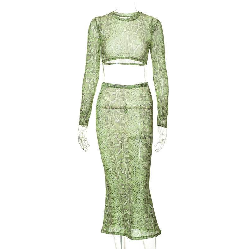 Suit Snake Print Two Piece Suit for Women