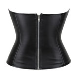 Leather Zipper Hollow Out Cutout-out Corset