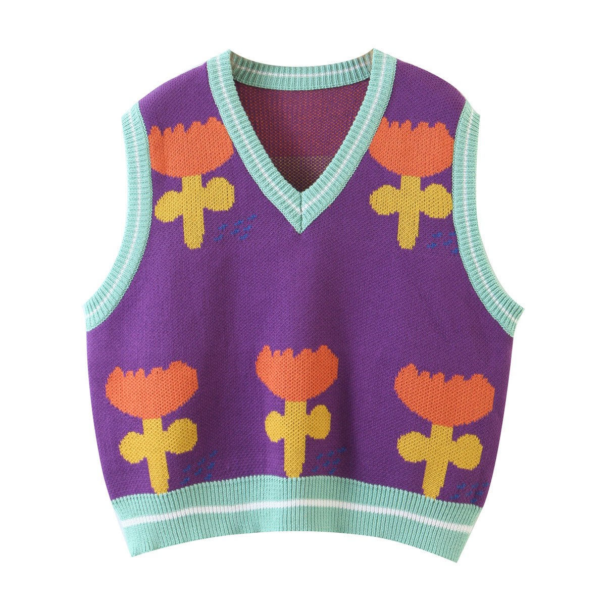 Color Block knitted vest for women