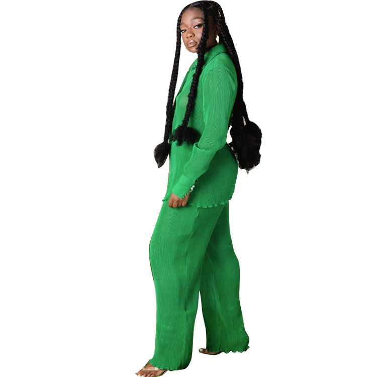 Green Two Piece Set Pants