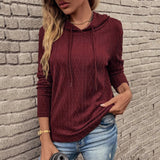 Women's Solid Color Hooded Sweater T-Shirt