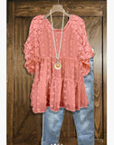 Lace Ruffle Sleeve Chiffon oversized t shirt