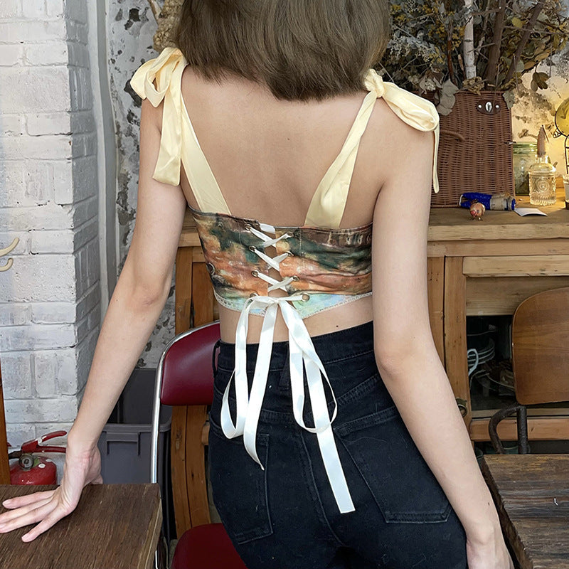 Cropped Spaghetti Straps Innerwear Vest Bandana