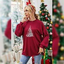Christmas Tree Loose Long Sleeve Round Neck Women's Sweater