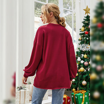 Christmas Tree Loose Long Sleeve Round Neck Women's Sweater
