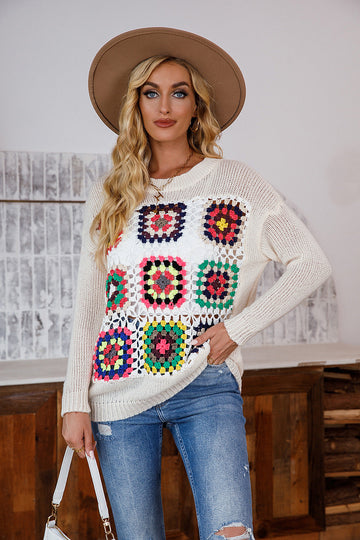 Crochet Loose Long-Sleeved Sweater
