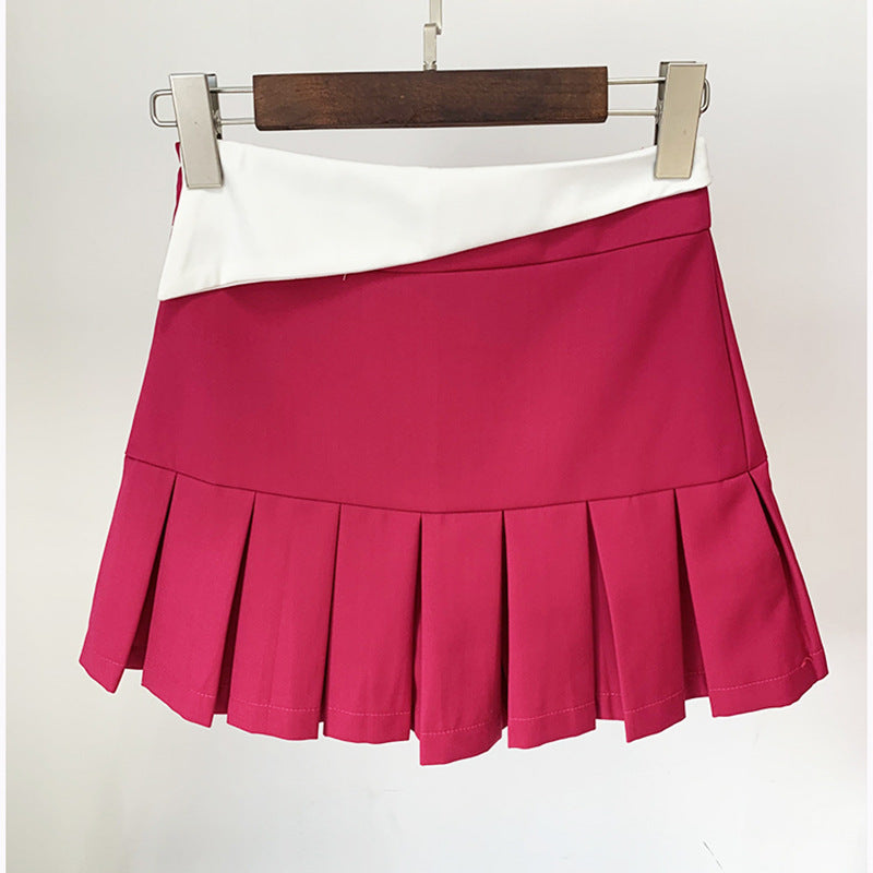 Cropped Short Coat Suit Pleated Ultra Short Skirt Set