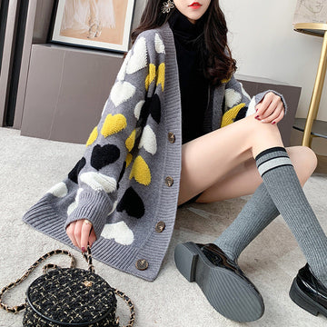 Thickening long sweater coat for women