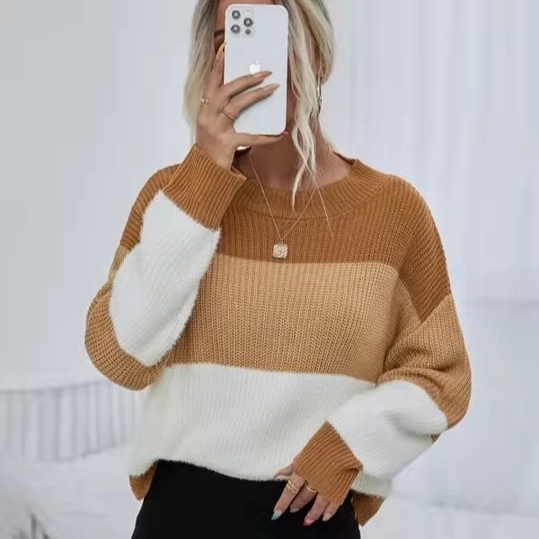 Color Match Long-sleeve crew neck sweater