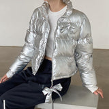 puffer jacket for women Metallic Coat