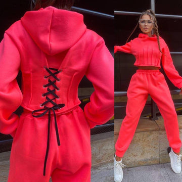 Two-piece hoodie and jogger set for women