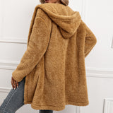 Hooded Plush Fleece Jacket for Women