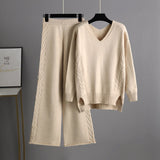 Wide Leg Sweater Pants for Women Loose Thick Tweet