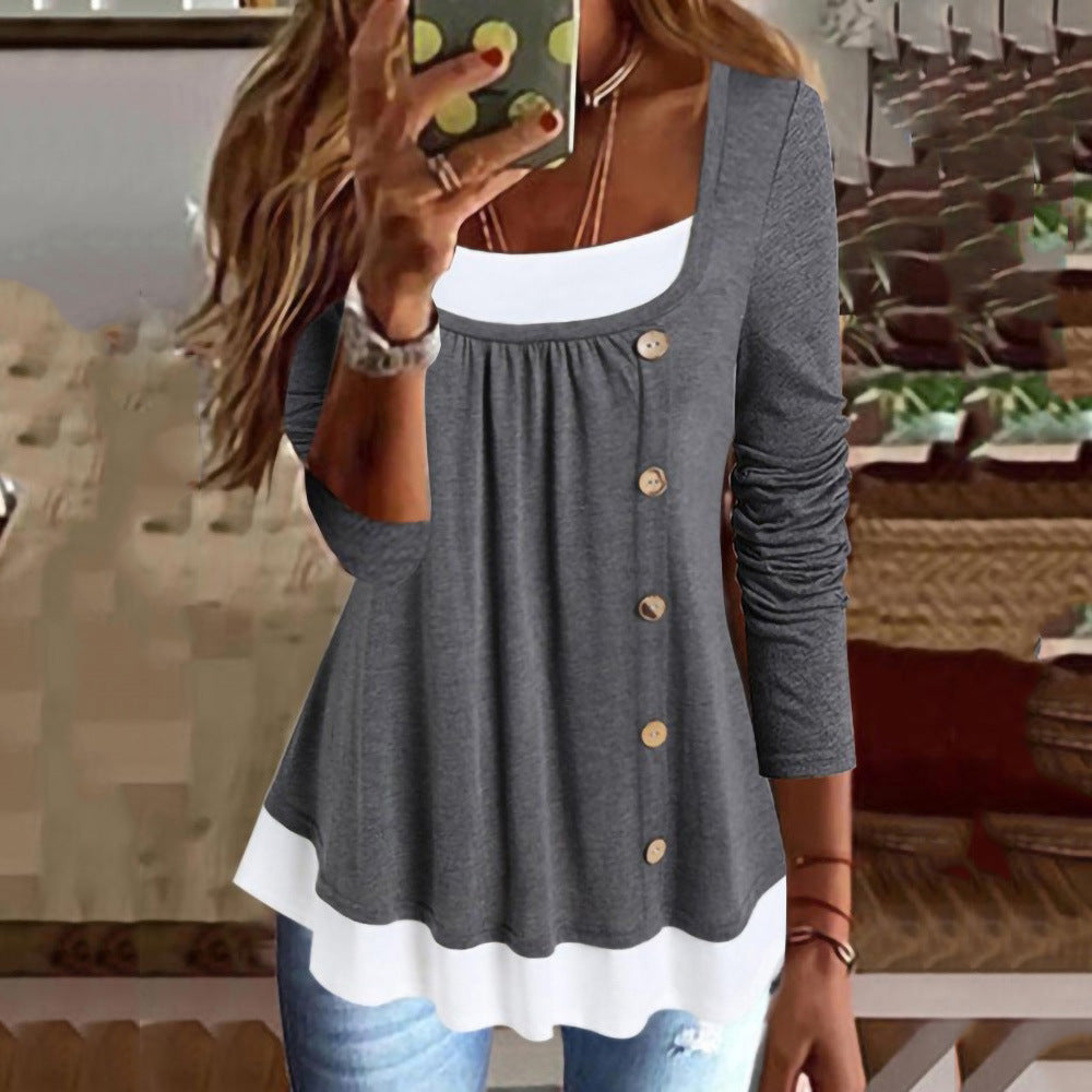 Casual round neck long sleeve pullover