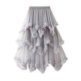 High Waist Big Swing Puffy Fairy Gauze Dress Long Skirt