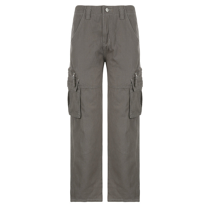 gray cargo jeans Casual with Big Pockets