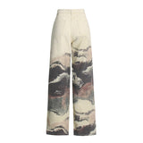 All-Matching Blooming Ink Patchwork Pants