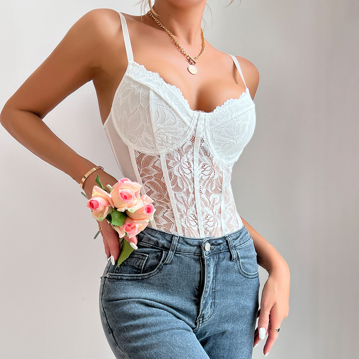 Sexy Lace Slim Fit Slim Backless Jumpsuit