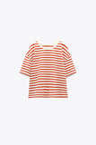 orange and white striped shirt