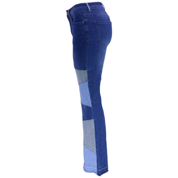 Women Denim Wide Leg Stitching Jeans