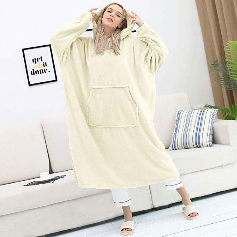 Double-sided flannel hooded pajamas for couples