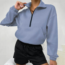Zip Up Long Sleeve Sweatshirt For Women