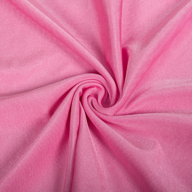 V Neck Finger Pink Skirt Set